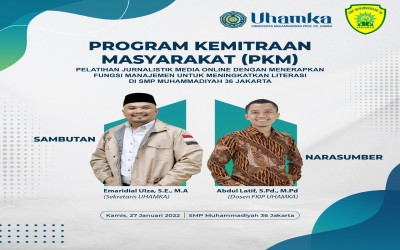 Kenalkan Dunia Jurnalistik, Dosen PBSI FKIP Uhamka Gelar Pelatihan di SMP Muhammadiyah 36 Jakarta